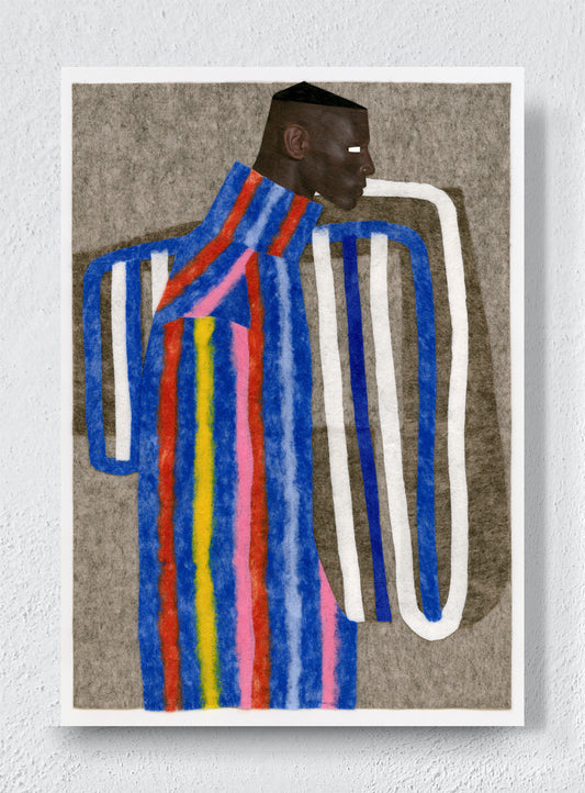 PORTRAIT IN STRIPES - Unframed canvas