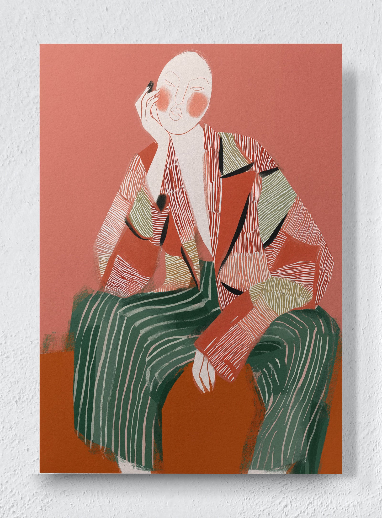 PORTRAIT IN TERRACOTTA - Unframed canvas