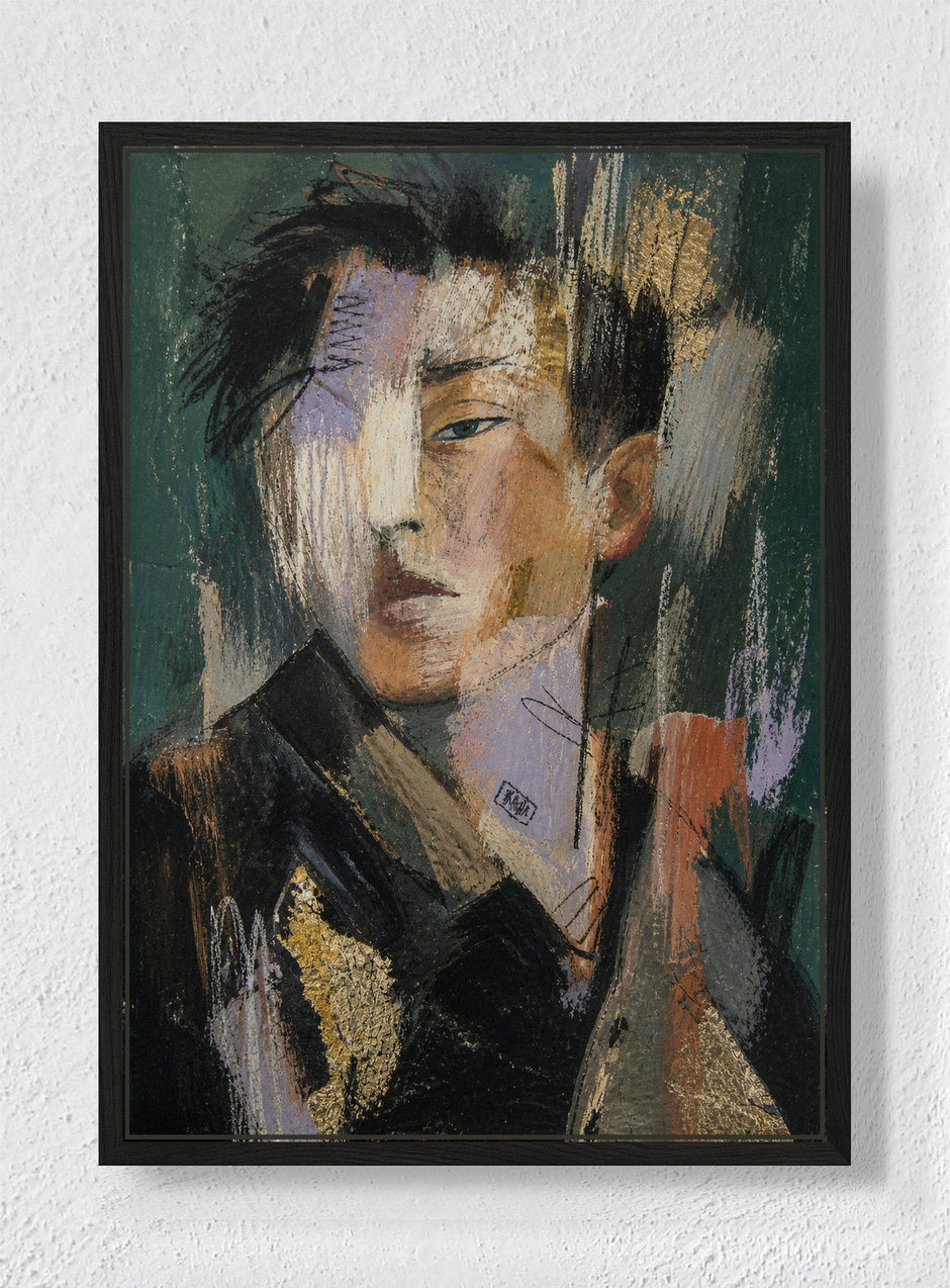 PORTRAIT OF A STRANGER - Black frame canvas