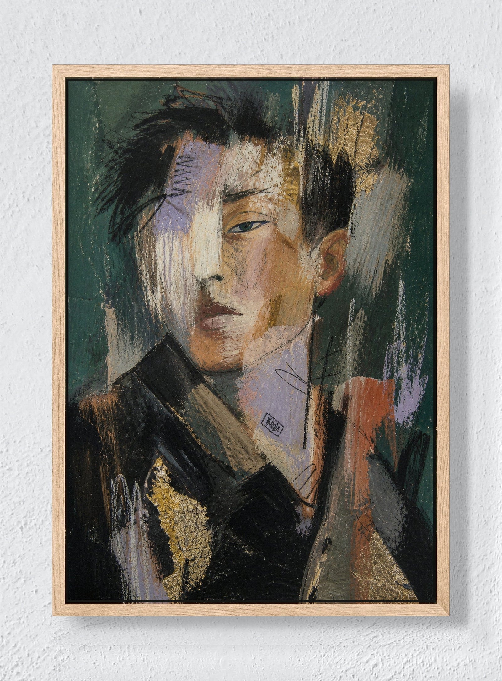 PORTRAIT OF A STRANGER - Natural frame canvas