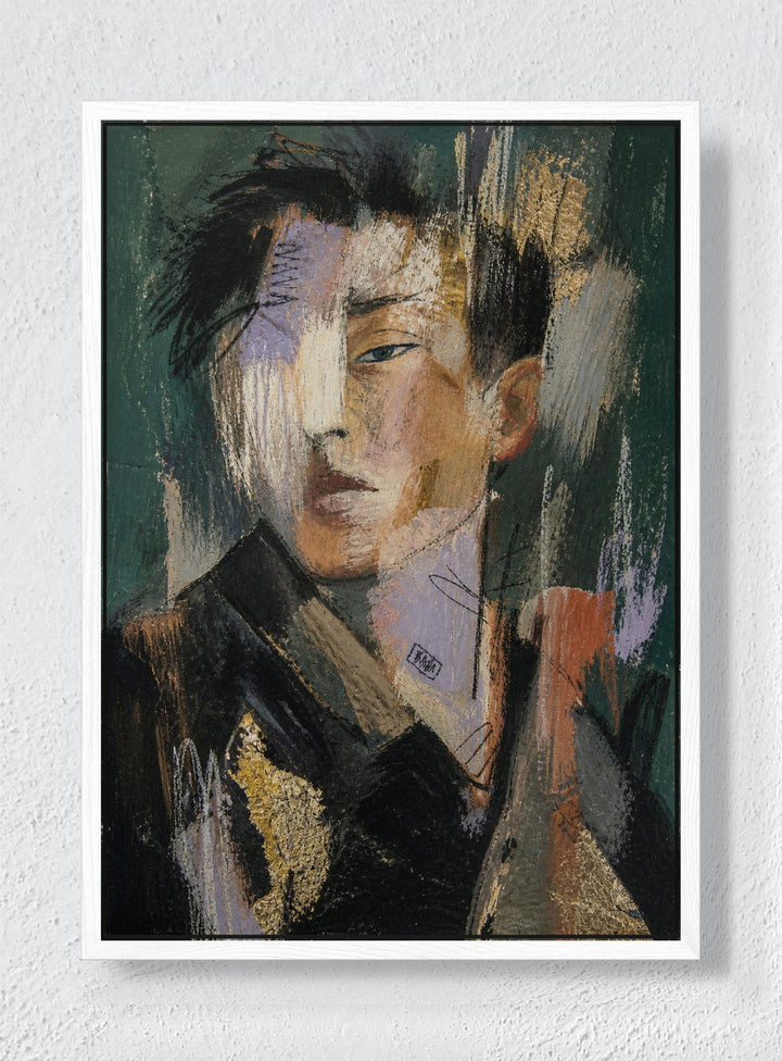 PORTRAIT OF A STRANGER - White frame canvas