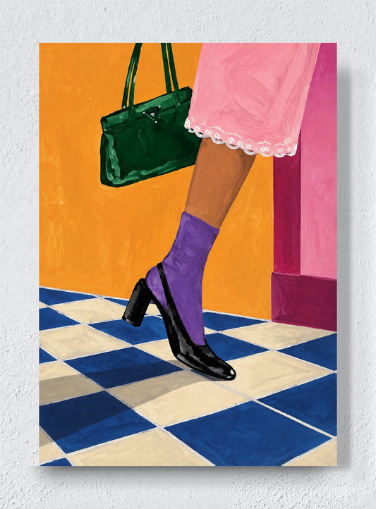 PURPLE SOCKS AT THE THRESHOLD - Unframed canvas