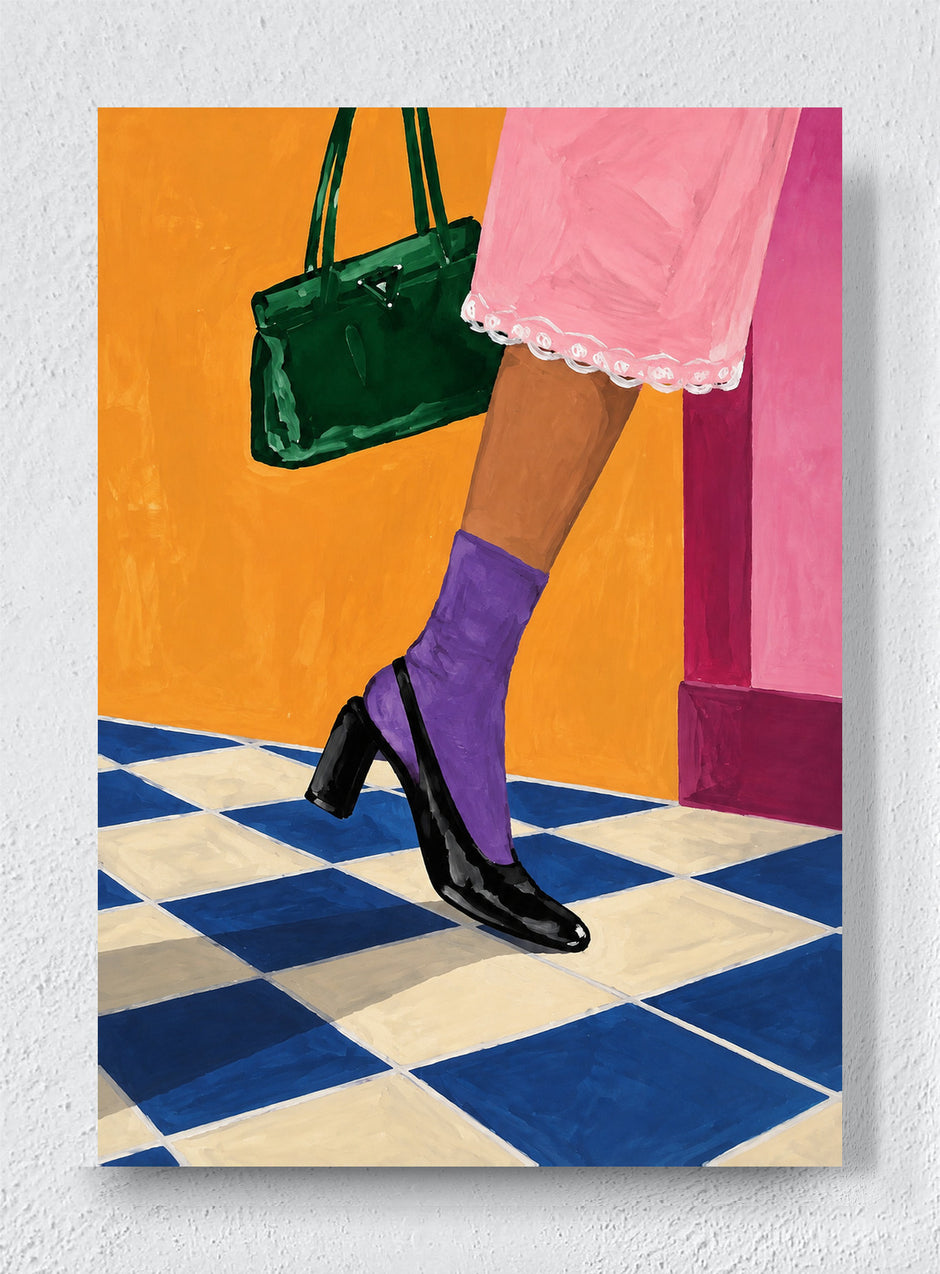 PURPLE SOCKS AT THE THRESHOLD - Unframed canvas