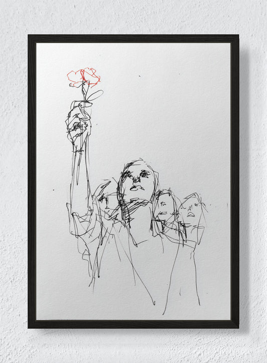 QUIET DEFIANCE - Black frame canvas