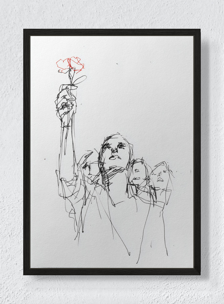 QUIET DEFIANCE - Black frame canvas