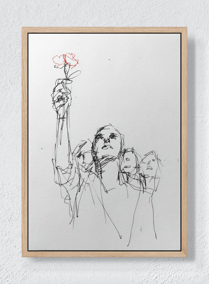 QUIET DEFIANCE - Natural frame canvas