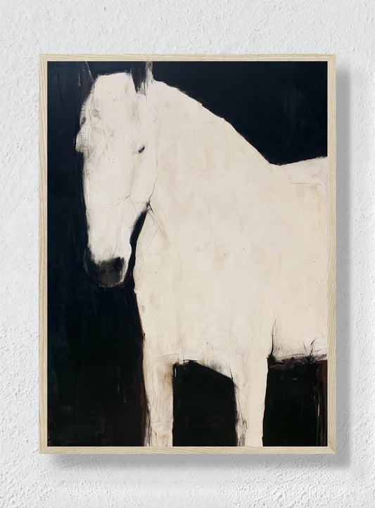 QUIET WHITE HORSE - Natural Frame