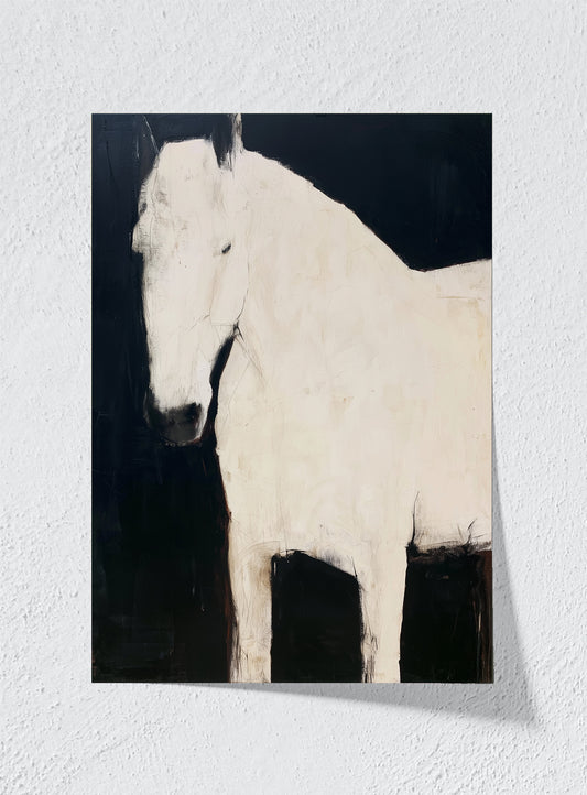 QUIET WHITE HORSE - Unframed