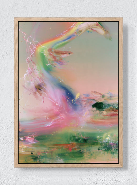 RAINBOW WEATHER - Natural frame canvas