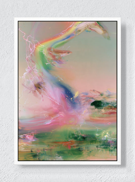 RAINBOW WEATHER - White frame canvas