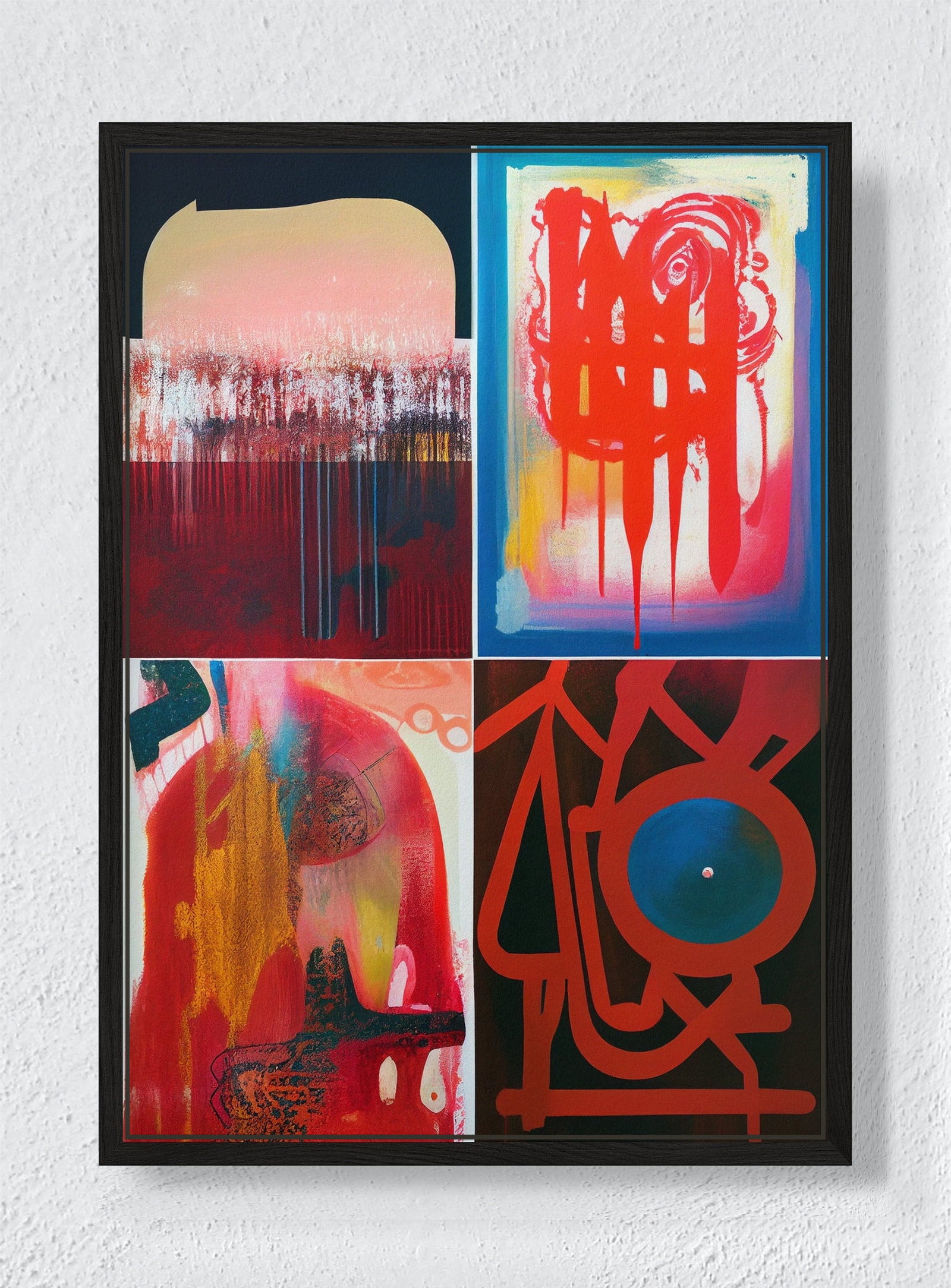 RED RUN - Black frame canvas