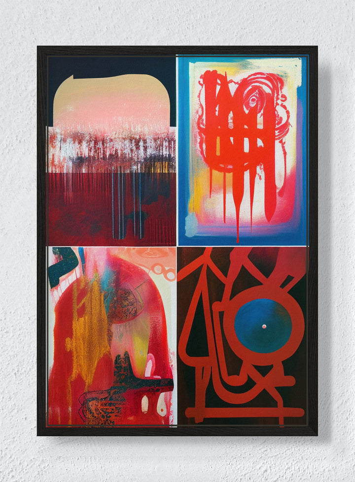 RED RUN - Black frame canvas