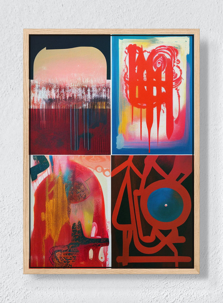 RED RUN - Natural frame canvas