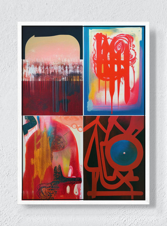 RED RUN - White frame canvas