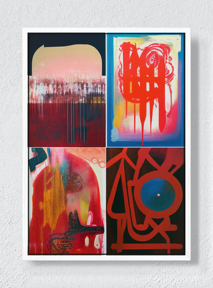 RED RUN - White frame canvas