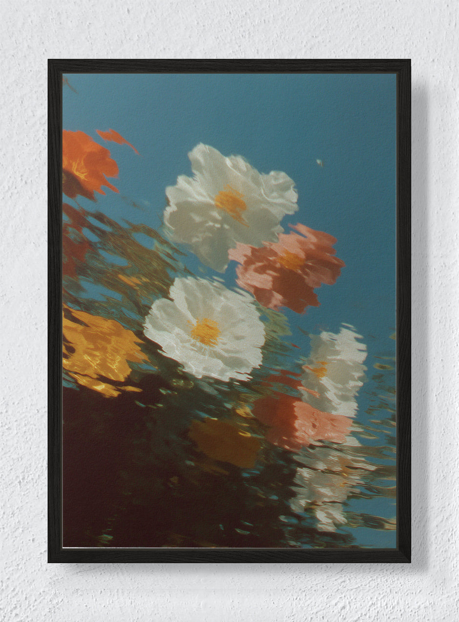 REFLECTIONS THAT REFUSE TO SETTLE - Black frame canvas
