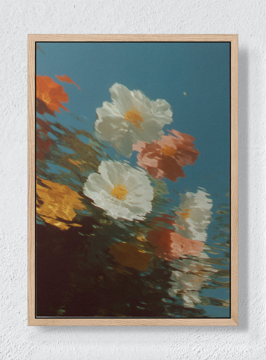 REFLECTIONS THAT REFUSE TO SETTLE - Natural frame canvas