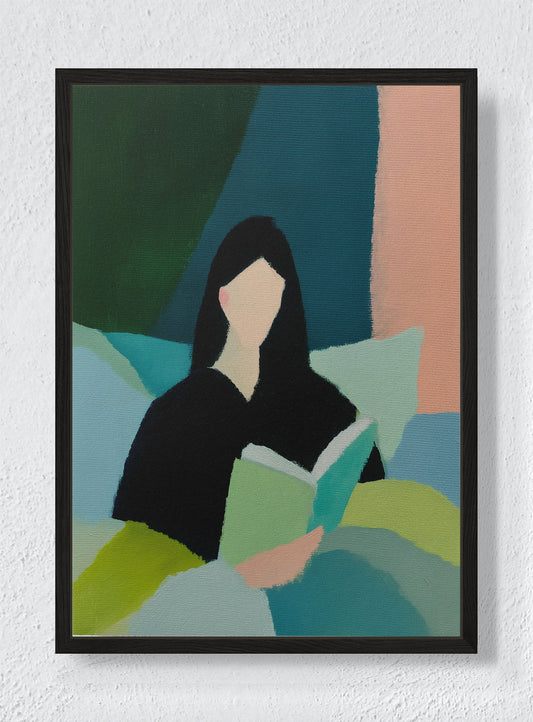 RESTFUL STUDY IN PASTEL - Black frame canvas