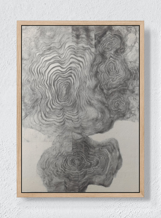 RIPPLE THEORY - Natural frame canvas