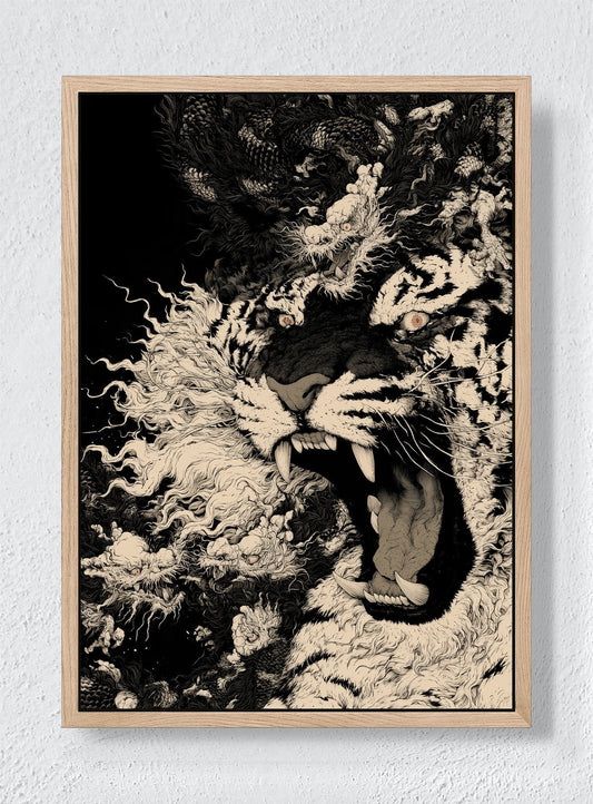 ROAR AMONG CLOUDS - Natural frame canvas