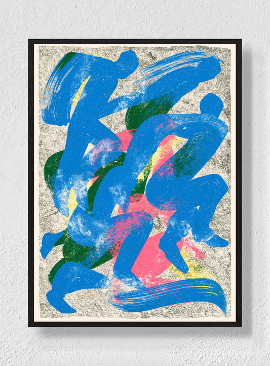 RUNNING IN BLUE - Black Frame
