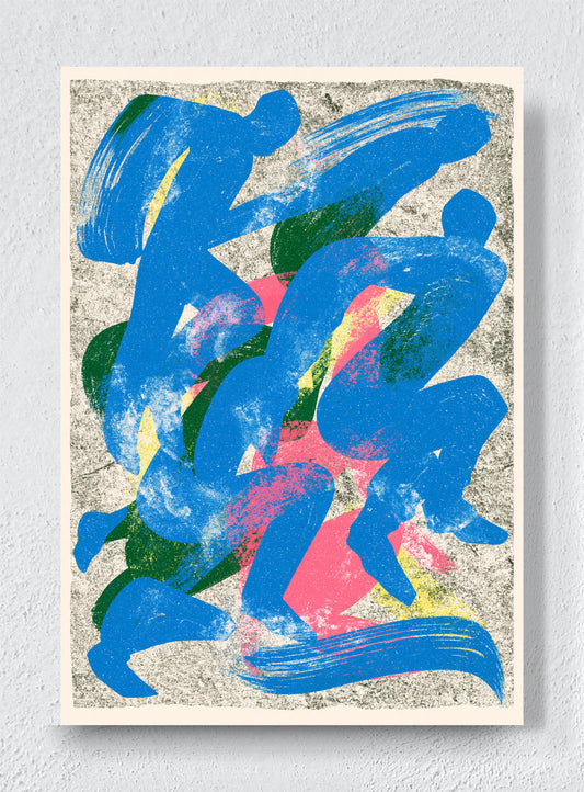 RUNNING IN BLUE - Unframed canvas