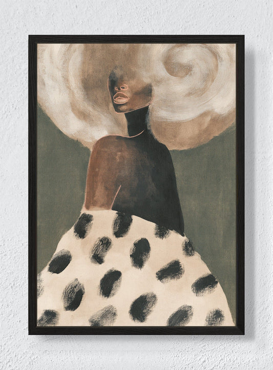 SHE CARRIES THE CLOUDS - Black frame canvas