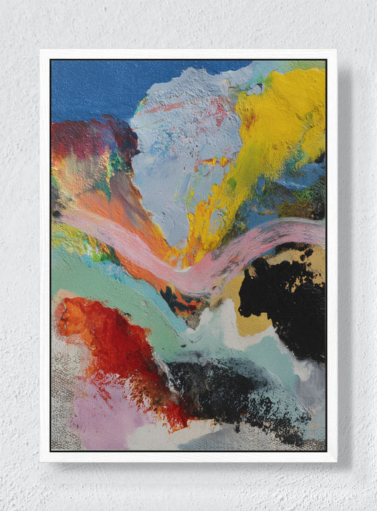 SILENCE UNDER CONSTRUCTION - White frame canvas