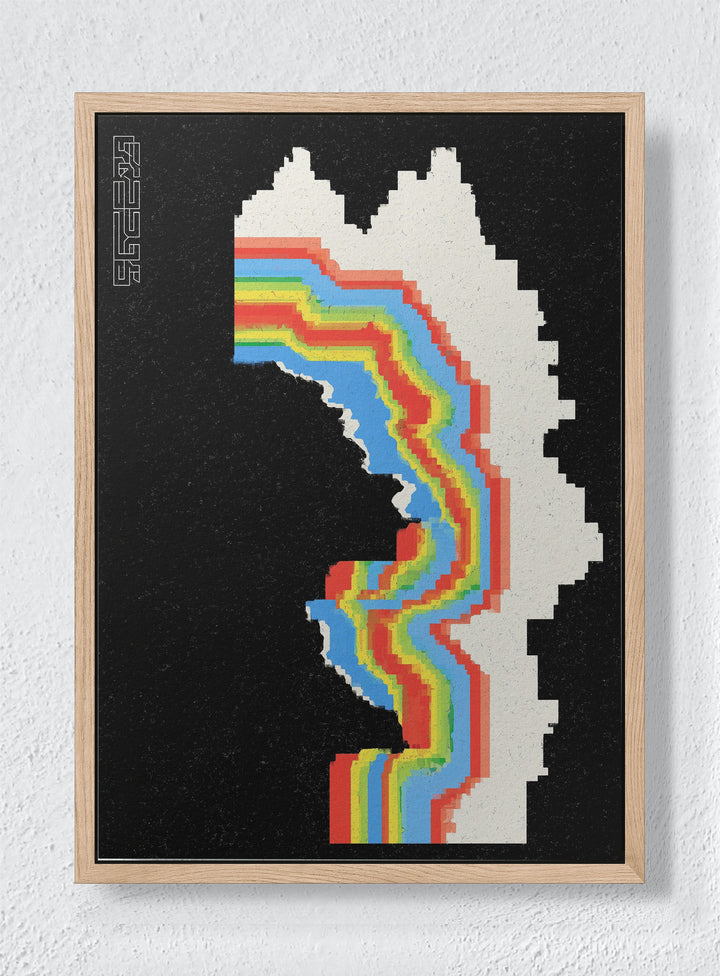 SLOW WAVE - Natural frame canvas