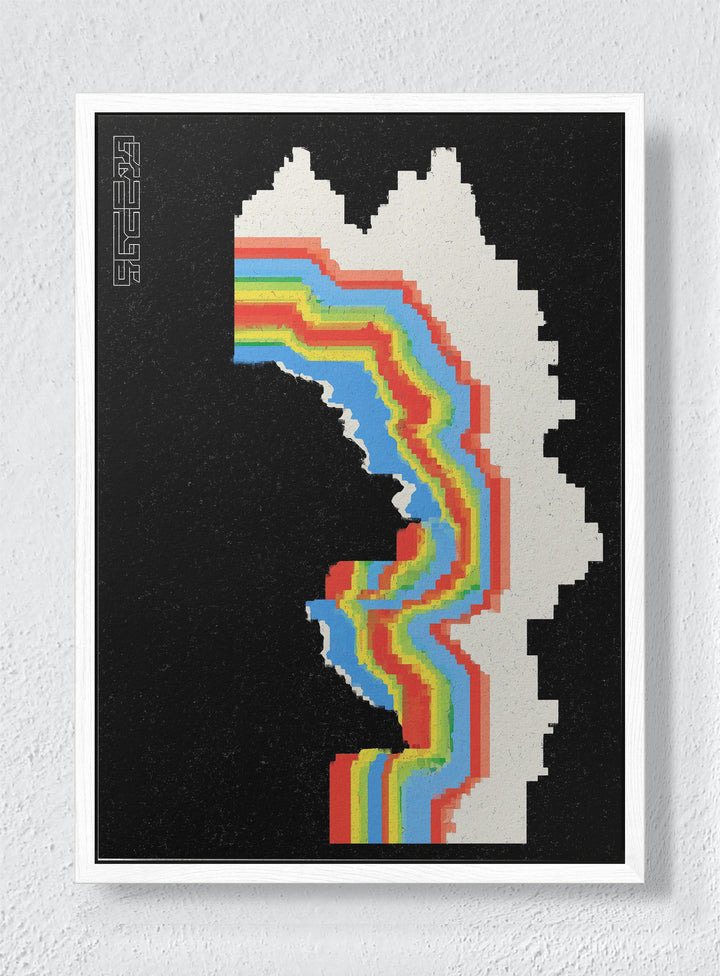 SLOW WAVE - White frame canvas