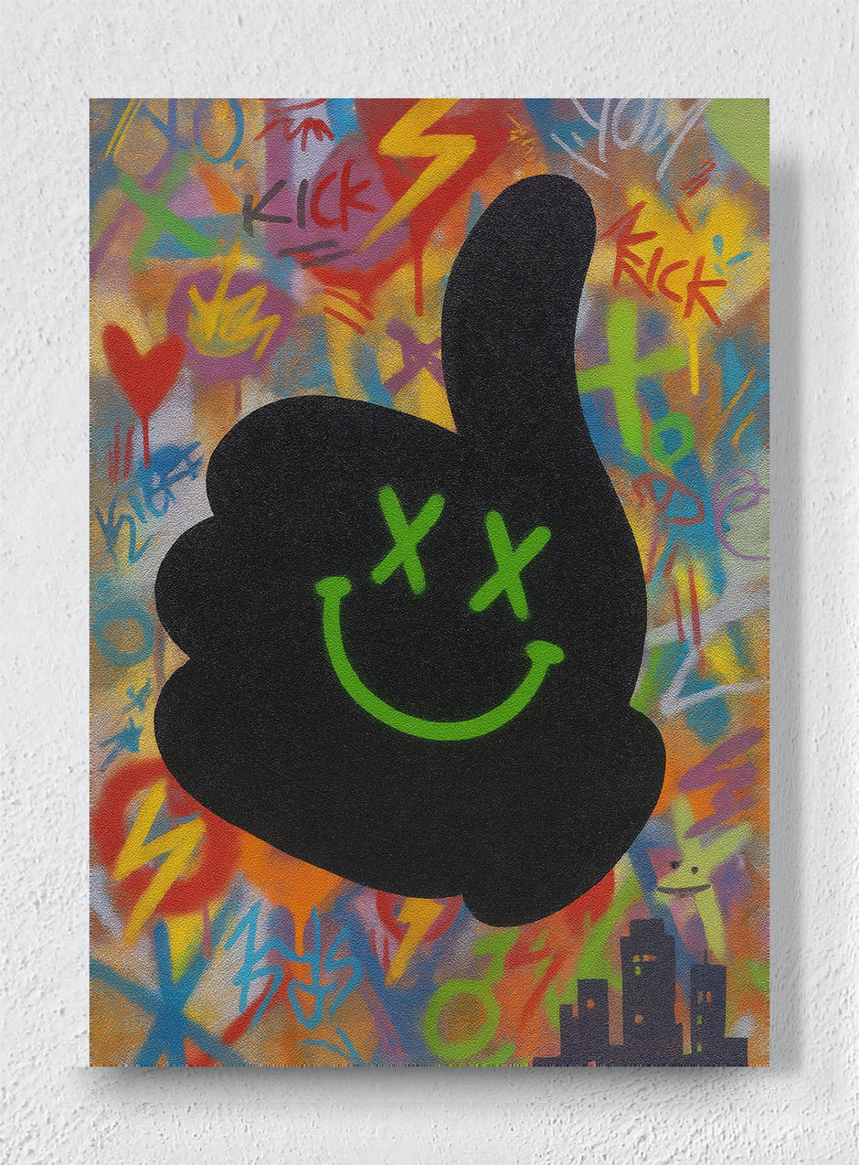 SMILE LIKE A WARNING SIGN - Unframed canvas