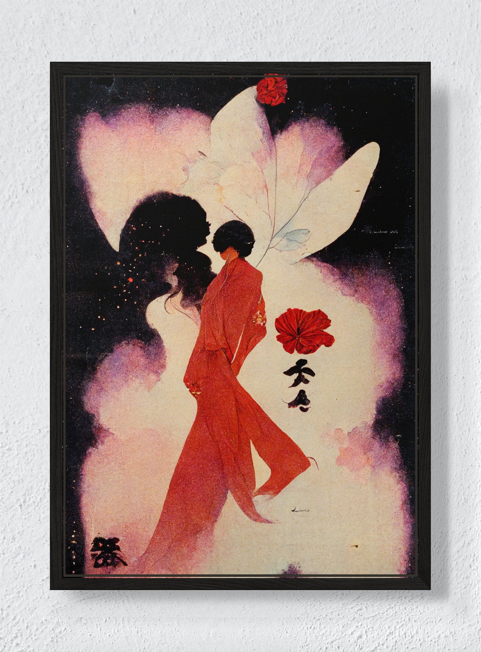 SMOKE & SILK - Black frame canvas