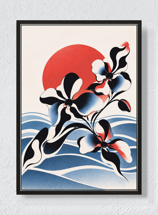 THE WAVE GARDEN - Black frame canvas