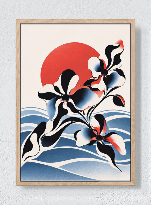 THE WAVE GARDEN - Natural frame canvas