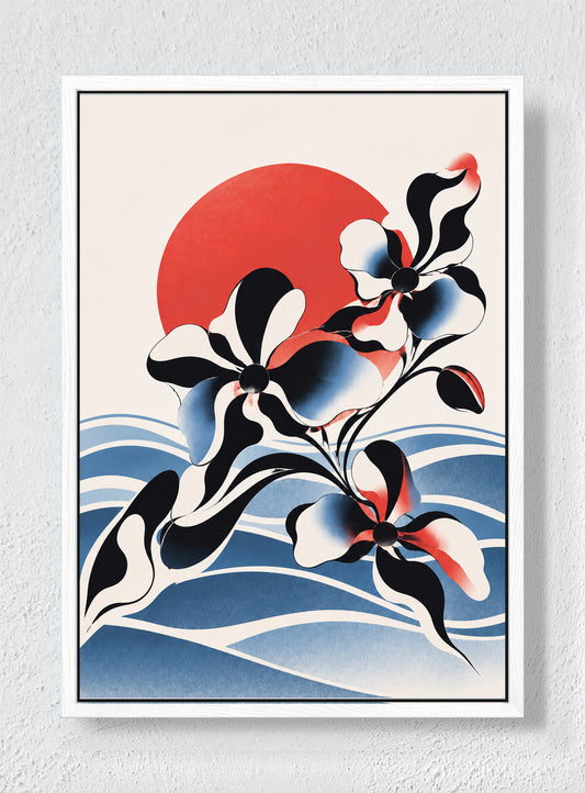 THE WAVE GARDEN - White frame canvas