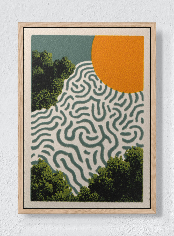 SPHERES AND UNFINISHED LANGUAGE - Natural frame canvas