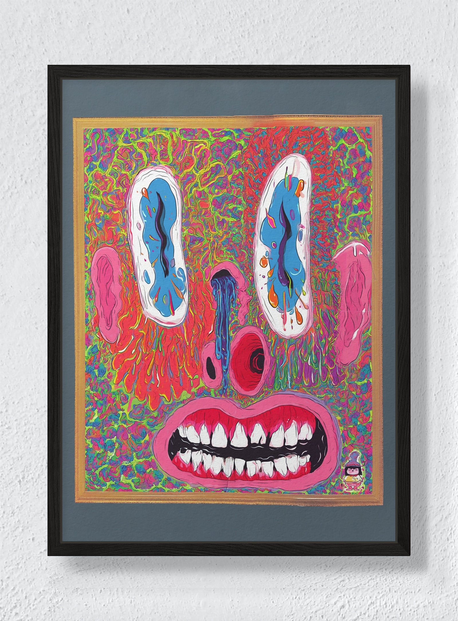 STARE OF THE GALLERY OWNER - Black frame canvas