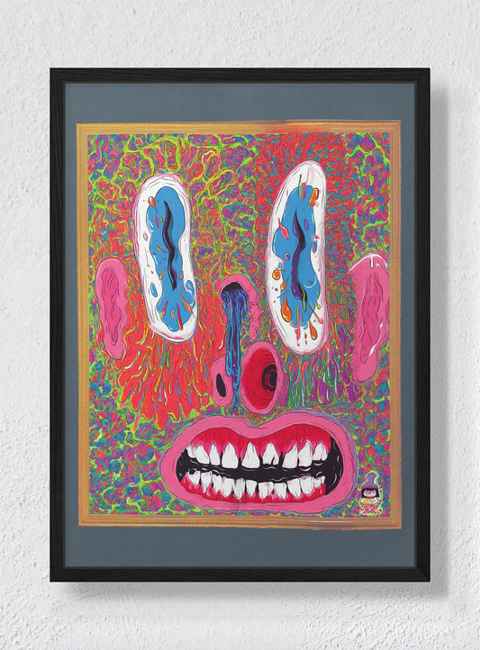 STARE OF THE GALLERY OWNER - Black frame canvas