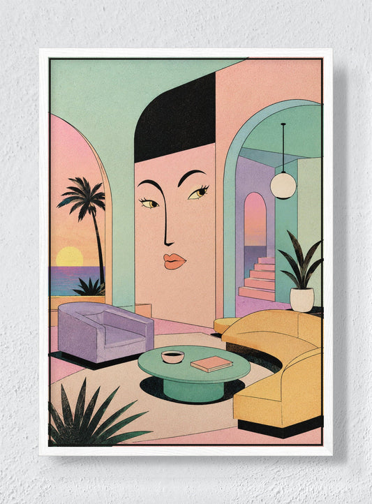 STILL HOURS - White frame canvas