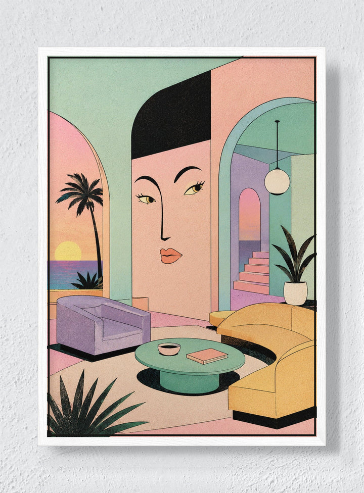 STILL HOURS - White frame canvas