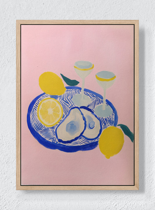 STILL LIFE WITH SHARP NOTES - Natural frame canvas