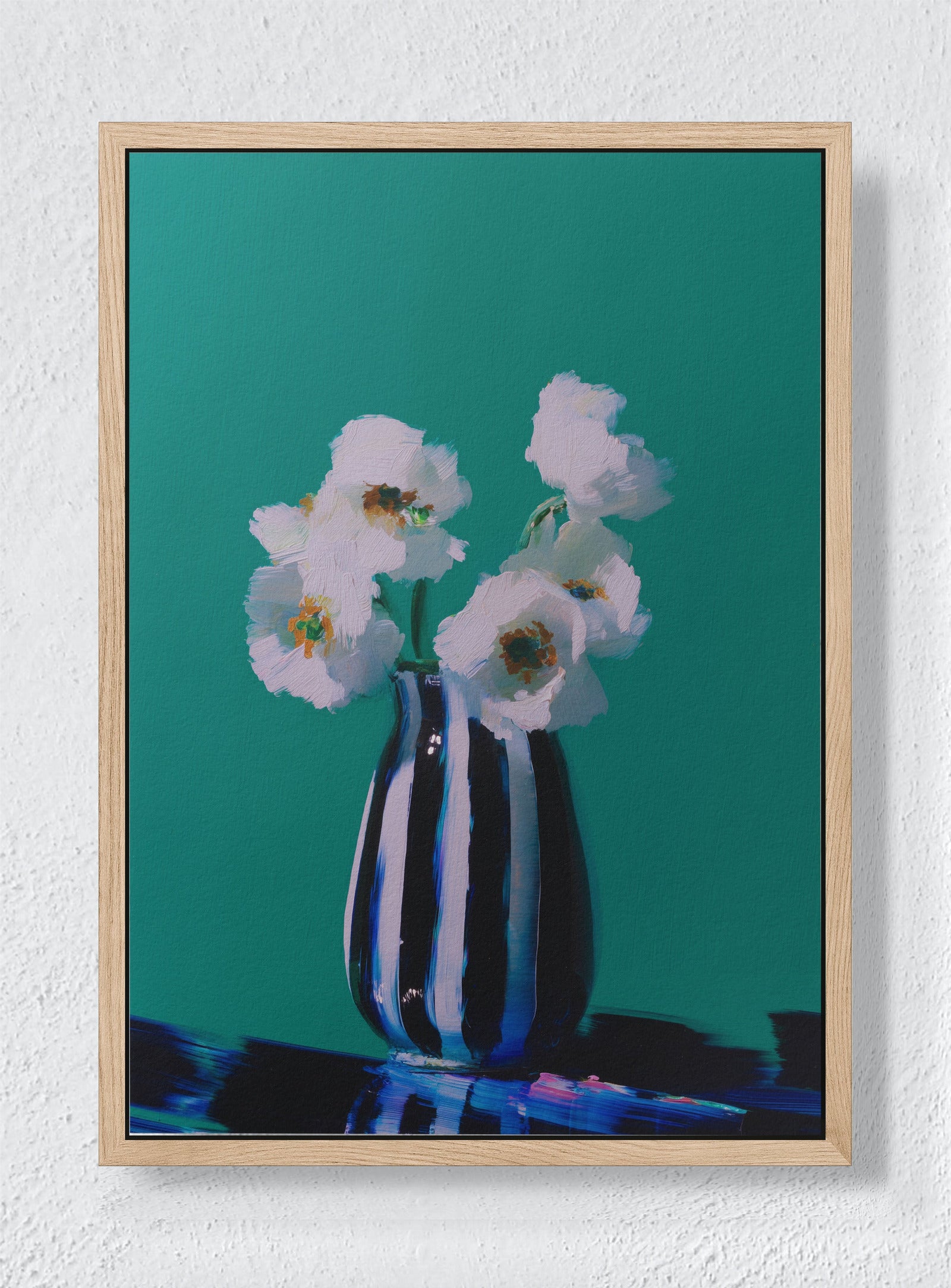 STRIPED SERENITY - Natural frame canvas