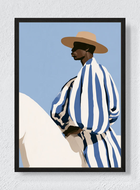 STRIPES IN THE SUN - Black frame canvas