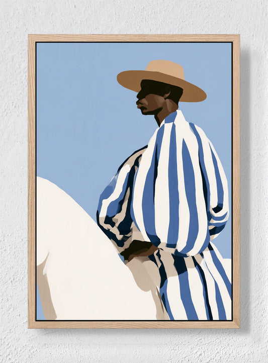 STRIPES IN THE SUN - Natural frame canvas