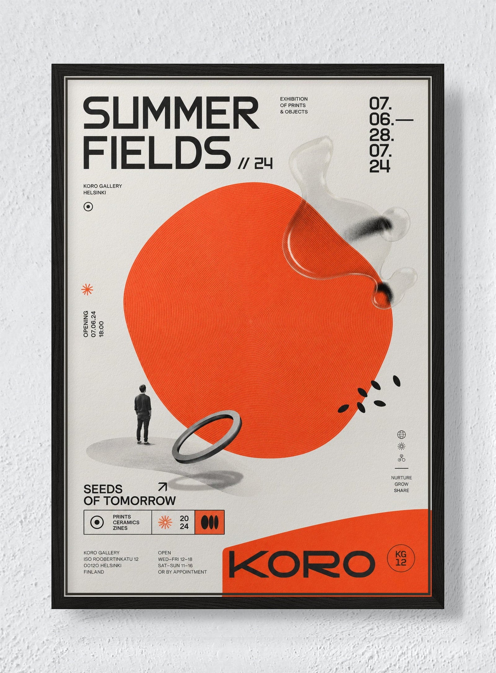 SUMMER FIELDS - Black frame canvas