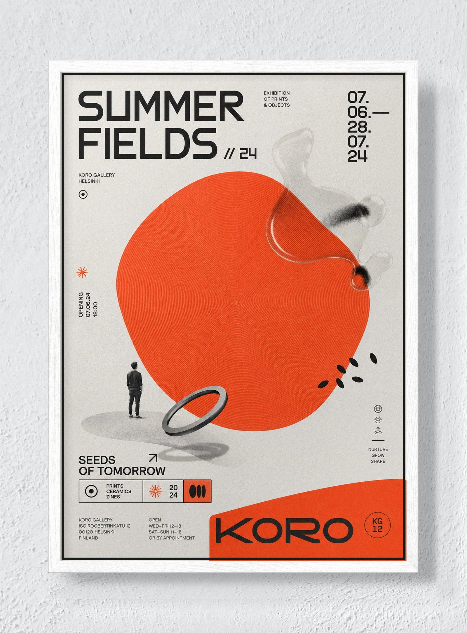 SUMMER FIELDS - White frame canvas