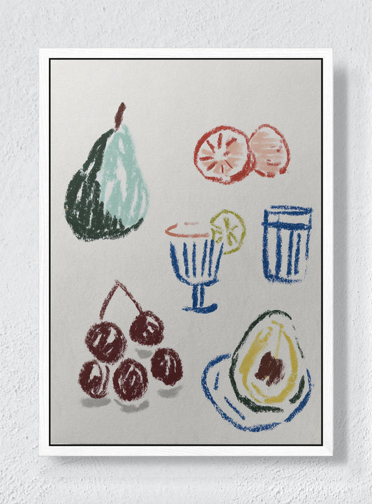 SUNDAY BRUNCH - White frame canvas