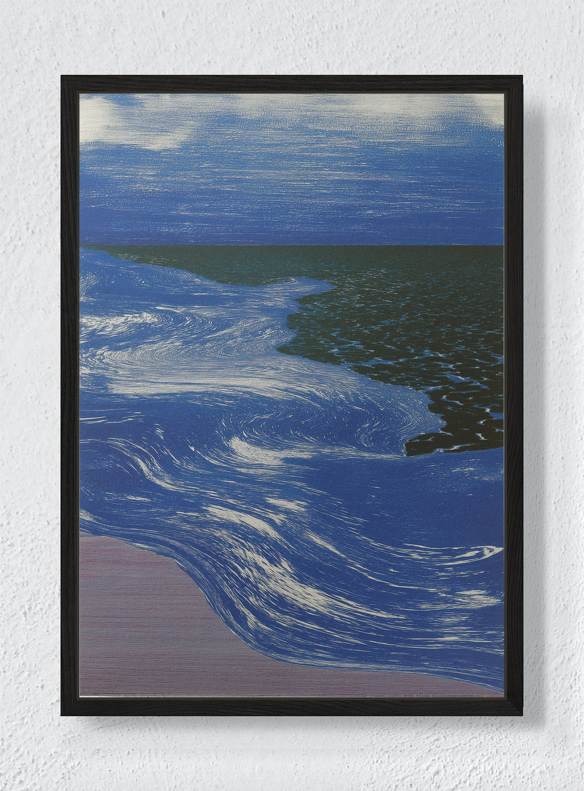 SYNTHWAVE SHORE - Black frame canvas