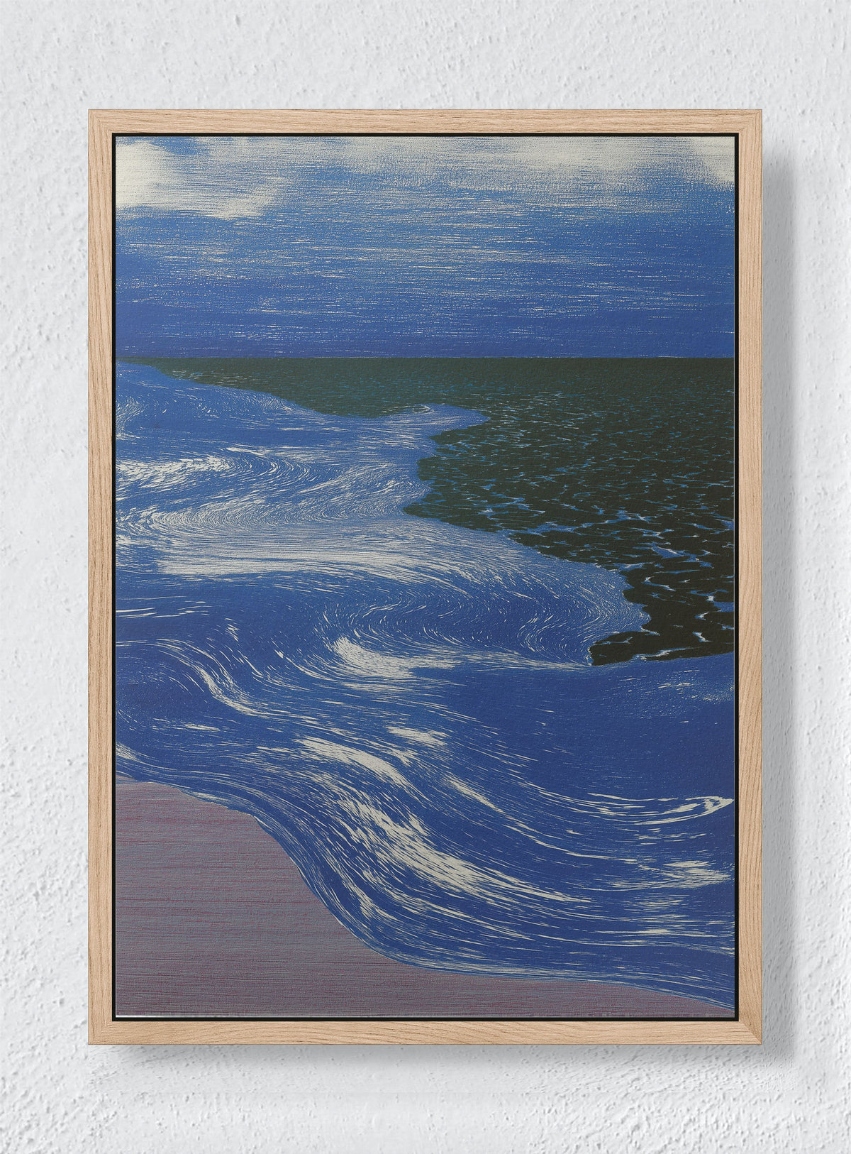 SYNTHWAVE SHORE - Natural frame canvas