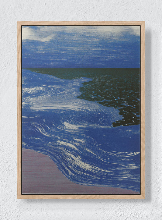 SYNTHWAVE SHORE - Natural frame canvas